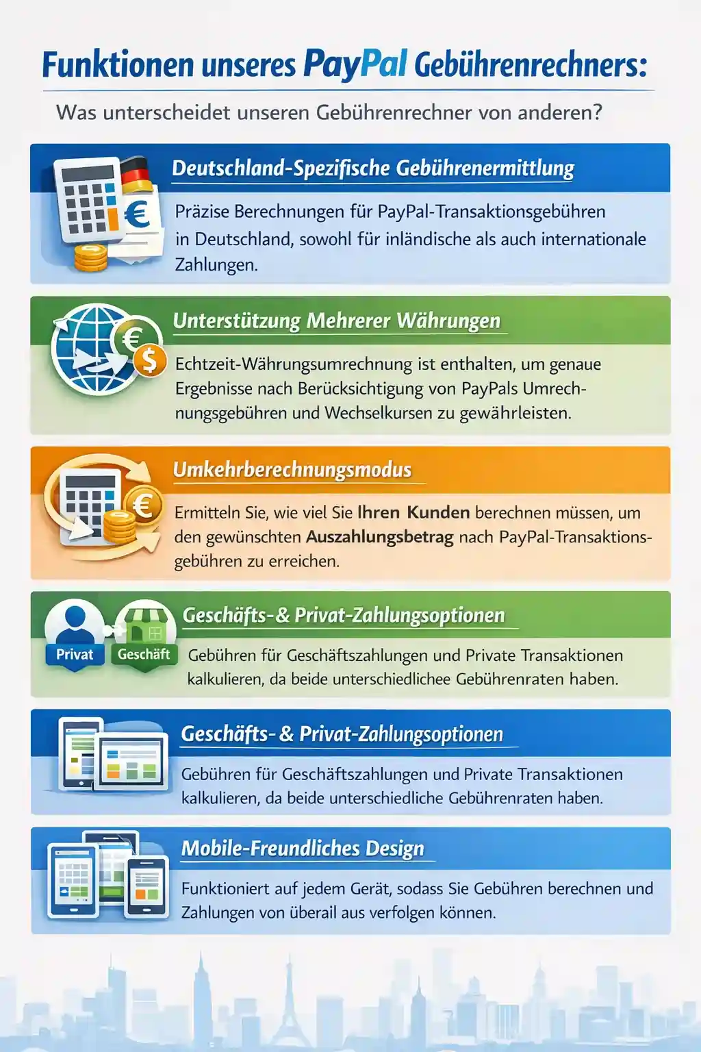 PayPal Gebührenrechner 2026 – Gebühren & Kosten online berechnen 5 PayPal Rechner Funktionen