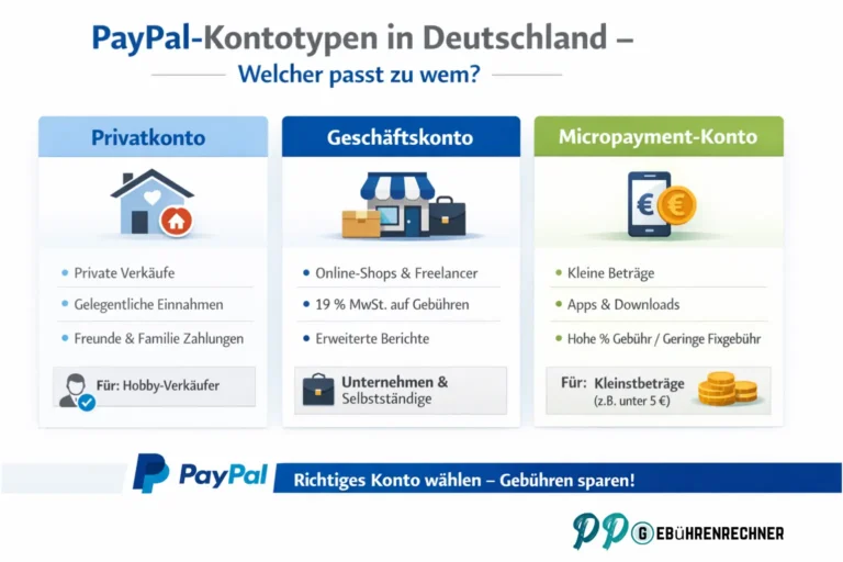 PayPal Gebühren Deutschland verstehen: Gebührenmodelle, Kontotypen & praxisnahe Beispiele (2026) 3 PayPal Gebühren Kontotypen