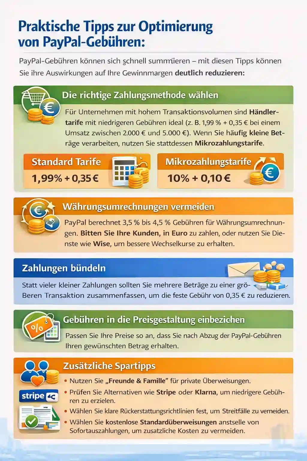 PayPal Gebührenrechner 2026 – Gebühren & Kosten online berechnen 7 PayPal gebühren optimierung