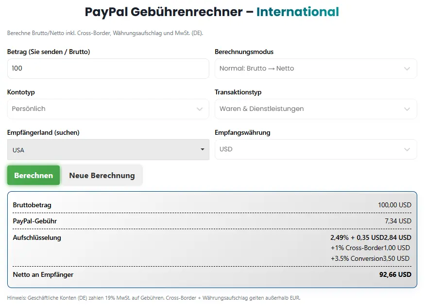 Paypal Gebührenrechner International 2 Paypal Gebührenrechner International